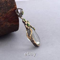 Pendant Silver 925 Green Amethyst Sterling Natural Gemstone Jewelry Gift