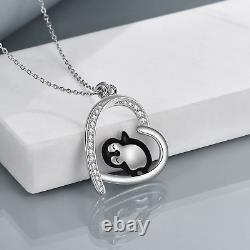 Penguin Necklace Gifts 925 Sterling Silver Animal Pendant Jewelry Gift for Women