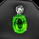 Peridot Green Concave Oval 34 Ct. 925 Sterling Silver Pendant Jewelry Gift