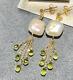 Peridot Pearls dangling gemstone 925 sterling silver earrings jewelry gift h5