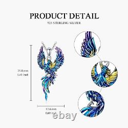 Phoenix Necklace 925 Sterling Silver Phoenix Pendant Necklace Jewelry Gift for W