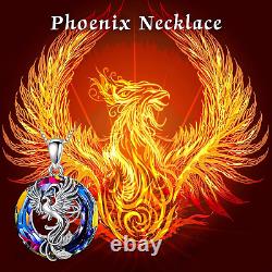 Phoenix Volcano Crystal Necklace for Women 925 Sterling Silver Jewelry Gift 20