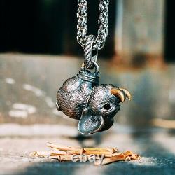 Pig Pendant. 925 Silver Handmade Necklace, Unique Jewelry. Gift for her/him