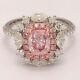 Pink Cushion Halo Marquise Cocktail Party Women Ring 925 Sterling Silver Cz Gift
