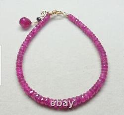 Pink Sapphires gemstones 925 sterling silver necklace + Bracelet jewelry Gift p4