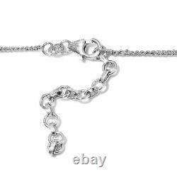 Platinum Over 925 Sterling Silver Opal Necklace Gift Jewelry Size 18 Ct 16.4