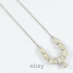 Polki Diamond Small Necklace 925 Solid Silver Vintage Style Jewelry Gift For Her