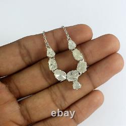 Polki Diamond Small Necklace 925 Solid Silver Vintage Style Jewelry Gift For Her