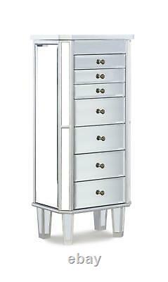 Powell Mirrored Jewelry Armoire with Silver Wood 233-314