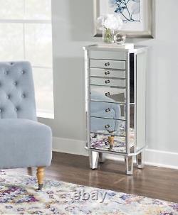Powell Mirrored Jewelry Armoire with Silver Wood 233-314
