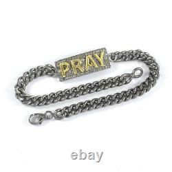 Pray Design Bracelet Pave Diamond 925 Sterling Silver Jewelry Gift For Her