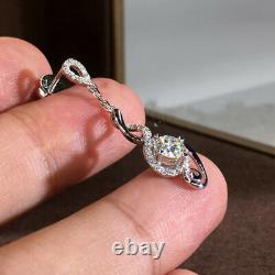 Pretty 925 Silver Earring Women Moissanite Diamond Wedding Jewelry Gift A Pair