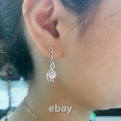 Pretty 925 Silver Earring Women Moissanite Diamond Wedding Jewelry Gift A Pair