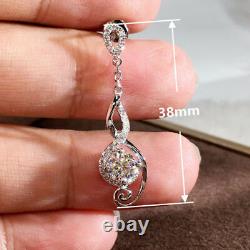 Pretty 925 Silver Earring Women Moissanite Diamond Wedding Jewelry Gift A Pair