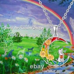 Rainbow Bridge Dog Memorial Gifts Necklace Sterling Silver Jewelry Pet