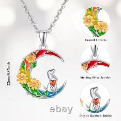 Rainbow Bridge Dog Memorial Gifts Necklace Sterling Silver Jewelry Pet