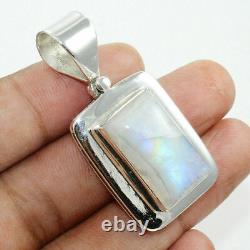 Rainbow Moonstone Gemstone Pendant, 925 Sterling Silver, Necklace Jewelry, Gift