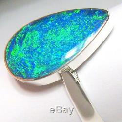 Rare Emerald Green Gem Opal Inlay Silver Ring Free Re-Size 7 Gift Jewelry #C70