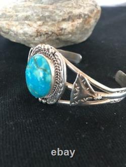 Rare Sterling SilverMens Bracelet Turquoise Clearance Sale Navajo Gift A138