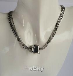 Rarer Danish 90's Rauff Silver 925s & 14k Gold Modernist Necklace w 2 GIFTS