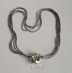 Rarer Danish 90's Rauff Silver 925s & 14k Gold Modernist Necklace w 2 GIFTS