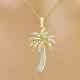 Real 1 Ct Round Moissanite Women's Palm Tree Pendant 925 Silver Women's Gift