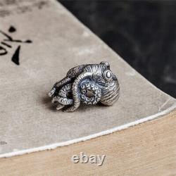 Retro Octopus S925 Silver Pendant Necklace Men and Women Couple Jewelry Gift