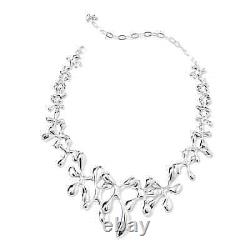 Rhodium Plated 925 Sterling Silver Necklace Jewelry Gift For Women Size 18.5