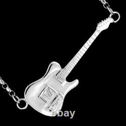 Rick Parfitt Guitar Necklace Sterling Silver Rock n Roll Gift Music Jewellery