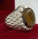 Ring Tiger Eye 925 Handmade Mens Jewelry Gift silver Brown STONE Antique