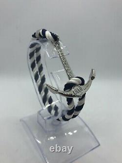 Rolex Submariner Silver Anchor Bracelet on Blue & White Nylon Band with Gift Pouch