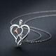 Rose Heart Necklace 925 Sterling Silver Infinity Pendant/ Jewelry Gift For Women