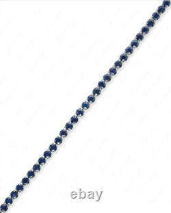 Round 4MM Sapphire Necklace For Man Tennis necklace Unique Boys Jewelry Gifts