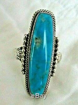 Running Bear Turquoise Sterling Silver Ring Size 9 Signed with Gift Box
