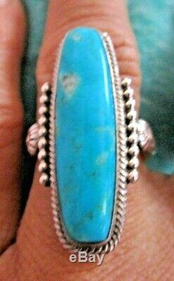 Running Bear Turquoise Sterling Silver Ring Size 9 Signed with Gift Box