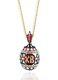 Russian Egg Pendant Silver 925 Gold Plate Easter Gift Pysanky Necklace Chain NEW