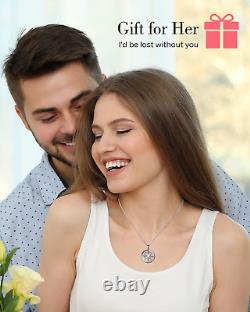 S925 Necklace Gift for Wife, Compass Jewelry Women Wedding Anniversary, Sterling