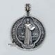 Saint Benedict Christian Medallion round Pendant 925 Silver Gift Birthday