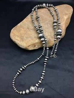 Sale Gift 36in Long Navajo Pearls Native American Sterling Silver Necklace 3099