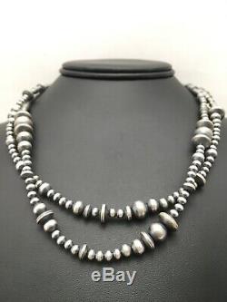 Sale Gift 36in Long Navajo Pearls Native American Sterling Silver Necklace 4378