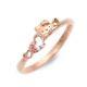 Sanrio Hello Kitty Open Heart Silver Ring SV925 Pink Gold Cubic Zirconia Gift