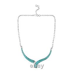 Santa Fe Style 925 Silver Natural Turquoise Earrings Necklace Jewelry Set Gift