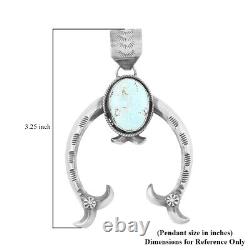 Santa Fe Style Ct 9.5 Turquoise 925 Sterling Silver Pendant Jewelry