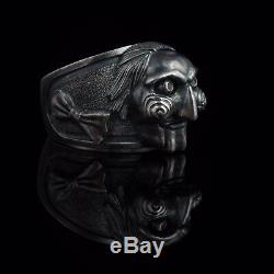 Saw Horror Ring, Billy the Puppet, sterling silver, handmade. Halloween gift