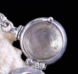 Secret Stash Necklace, Compass Locket, Hidden Compartment, Silver Men Women Gift