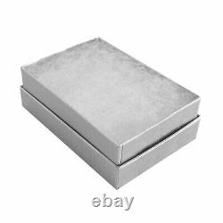 Silver Cotton Filled Gift Boxes Jewelry Cardboard Box Lots of 122550100500