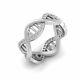 Silver DNA Helix Ring Simulated Diamond DNA Engagement Ring Science Jewelry Gift