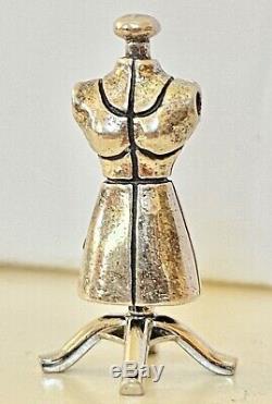 Silver Dress Model Stand Charm Silver Retired Collector Item with Gift Box X-Rare