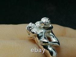 Silver Gay kissing Ring, Pride Jewelry, valentines gift, LGBT jewellery