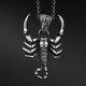 Silver Scorpion Pendant Mens Zodiac Necklace 925k Sterling Jewelry Gift Him